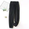 Calça de Pijama de Fleece Coral para Mulheres, Outono e Inverno, Forrada com Fleece, Veludo de Leite, Flanela, Roupa de Casa, Pelúcia, Com Punho, Calça Quente, Calça de Loungewear