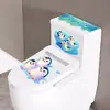 Pegatinas para Tapa de Inodoro de Animales Marinos Baño Pingüino Agua de Mar Dormitorio Sala de Estar Pegatinas de Pared Decorativas Removibles Autoadhesivas
