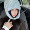 Gorro de Lana Gruesa Tejido Ins Coreano Engrosado Cálido para Mujer Protección contra el Frío Invernal Protección para los Oídos Gorro de Aviador Gorro de Esquí de Moda