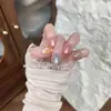 Blush degradê estrela de cinco pontas cor contrastante unhas postiças vibe fada do desejo puro 30 peças adesivos de unha estilo desejo puro unhas postiças Xiaohongshu