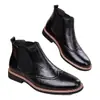 Botines Marrones Chelsea Brogue para Hombre Transfronterizos Casual de Negocios Venta al por Menor Dropshipping