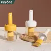 Pincel de silicone com frasco, grau alimentício, ferramenta de cozinha de vidro resistente a altas temperaturas para uso doméstico, pincel para assar e grelhar com frasco de óleo integrado