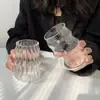 Paquete Seguro Transfronterizo Taza con Forma de Nube para Café y Jugo con Popote, Taza Chubby Espiral de Alto Borosilicato para Bebidas Frías