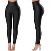 Leggings Súper Elásticos Brillantes de Cintura Alta Control de Abdomen Pantalones Elásticos Ajustados Brillantes