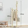 Perchero de madera maciza para la sala de estar, colgador de ropa y bolsos de pie, estante de almacenamiento de ropa simple y moderno estilo rama de árbol para el hogar y el dormitorio