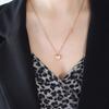 Joyería Ins Juguetón Mini Colgante de Amor Doble Corazón de Durazno Cadena Clavícula Collar Regalo Año Nuevo Niñas Collar de Pareja