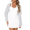 Xale feminino de cor sólida para comércio exterior, colete externo vazado para primavera e outono, blusa externa de alça feminina SU3464