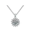 Colgante de Girasol de Lujo Ligero, Zircón de Diamante Completo de Moissanita Imitación de 3 Quilates, Collar de Copo de Nieve de Gama Alta, Cadena para Clavícula de Mujer