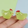 Pollo Luminoso de Animal Pequeño Tridimensional de Resina diy Señal de Estacionamiento Decoraciones de Paisaje Micro Adornos Accesorios Hechos a Mano