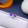 Brincos simples de quatro garras prata 925 incrustados brincos de ametista natural brincos geração feminina voz tagarela fornecedor