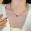 Collares de Alta Moda Tendencia, Colección de Suéteres Picantes, Diseño Negro, Cruz de Mariposa de Nicho, Estilo Versátil Hip-Hop