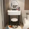 Tocador Apartamento Pequeño Madera Maciza Dormitorio Moderno Simple Lujo Ligero Estilo Crema Tocador de Pizarra de Gama Alta Gabinete Mesa