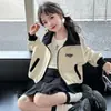 Nueva chaqueta informal de moda de otoño para niños, camisa con cremallera de moda estilo coreano para niñas pequeñas, ropa deportiva de primavera