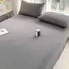 Sábana de Cama de Algodón Puro Lavado Clase A Pieza Única Todo Algodón Dormitorio Estudiantil Funda de Edredón Color Sólido Funda de Almohada Juego de Tres Piezas Sábana de Cama de 1.5m