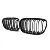 Adequado para BMW Série 1 F20 11-14 anos modificação de carro grade preta de linha dupla grade central da barra dianteira face frontal