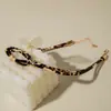 Collar de Cuerda de Cuero con Estampado de Leopardo de Diseño de Nicho Transfronterizo Europeo y Americano Cadena para Clavícula con Colgante Exagerado Retro de Alta Gama Joyería