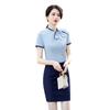Camisa Blanca Nueva Profesional de Verano de Manga Corta Camisa para Salón de Belleza de Mujer Falda Ropa de Trabajo para Tienda de Joyería de Moda