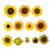 Nuevos Capullos de Flores Artificiales en Varios Estilos, Pegatinas de Pared para el Hogar, Decoraciones para Ventanas, Adornos Pequeños, Cabezas de Flores de Girasol Latino