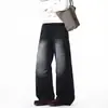 Jeans plisados de estilo americano de calle para hombre, nueva colección otoño 2026, pantalones rectos holgados de pierna ancha con lavado degradado