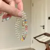 Pulsera Auténtica de Cristal Arcoíris Multicolor Xiaohongshu Diseño Fresco Vintage Joyería Versátil de Alta Gama para Mujer