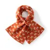 Cachecol estiloso de tricô de cashmere com jacquard de borboleta estilo britânico, nova coleção outono/inverno, aquecedor de pescoço quente e fashion para mulheres