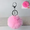 Llavero colgante de bola de peluche de 8 cm de imitación de piel de conejo Rex, accesorios de joyería para ropa y equipaje transfronterizos