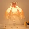 Lámpara de mesa lámpara de noche de dormitorio encaje de princesa europea simple moderna nórdica niña lámpara de mesa para el hogar una generación de pelo