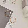 Pendientes de Plata de Ley 925 Estilo Francés Versión Coreana de Plata Pura, Sencillos y Elegantes, Pendientes Geométricos con Patrón de Ola de Moda para Celebridades de Internet para Mujer