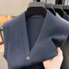Colete de malha grosso sem mangas para outono e inverno de homens de meia-idade e idosos