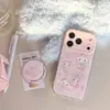 Funda para Teléfono Móvil Sanrio de Cuadros Rosas Lindos con Dibujo de Manzana para 17Promax Adecuada para 16Pro Magnética Doble Capa 15Pro14