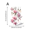 Adesivos Eletrostáticos de Vidro com Lanternas Florais para Casa, Quarto e Sala de Estar, Adesivos de Vidro Estilo Pastoral, Decalques de Janela, Adesivos Eletrostáticos