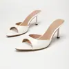 Sandalias de Tacón Alto con Punta Abierta y Punta Fina para Mujer, Tacones de Aguja, Zapatillas de Tacón Alto Peep-Toe de Una Sola Correa Simple Color Champaña, Suministro Transfronterizo