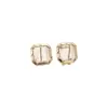 ¡Fresco y Lujoso~ Aretes Cuadrados de Cristal Aguja de Plata y Perforaciones, Aretes de Estilo de Lujo Ligero de Gama Alta, Accesorios para Orejas Modernos y Versátiles