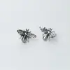 Pendientes de Abeja Vintage para Mujer Estilo Moderno Genial Hebilla de Oreja de Insecto de Plata Tailandesa Imitación Accesorios de Oreja Creativos de Moda de Alta Gama