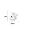 Fofa Estatueta de Cachorrinho Branco, Adorável Enfeite de Filhote Correndo e Brincando, Acessórios para Mesa de Escritório ou Carro, Pequeno Presente