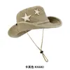 Sombrero de Cubo de Estrella de Cinco Puntas Nuevo de Verano Ala Ancha Protección Solar Sombrero Simple para el Sol Protección UV Versátil de Moda Desgastado