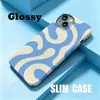 Funda para Teléfono Móvil Apple 18Pro con Patrón de Ola Abstracta en Color Contrastante Morandi Nueva Funda para Película Iphone17Pro Venta al por Mayor