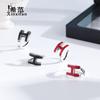 Pendientes con la letra H en plata de ley s925 para mujer, exquisitos, pequeños y versátiles, con diseño de nicho de viento de lujo con luz roja de red.