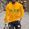 Nueva Camiseta de Manga Larga con Estampado 3D de Trébol de Cuatro Hojas para Hombre, Holgada, para Hombre y Mujer, Casual de Primavera y Otoño, Camiseta 3D de Manga Larga, Top de Cuello Redondo