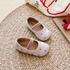 Sapatos de Boca Rasa Novo Estilo Primavera e Outono 2025 Sapatos Pequenos de Couro Estilo Coreano Sapatos de Bolinhas para Meninas Sapatos de Princesa para Bebês