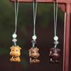 Sândalo Criativo Fofo Enfeites Pendurados Sândalo Verde Fofo Tigrinho Corrente para Celular Bolsa de Menina Animal Pequeno Pingente Joias Penduradas