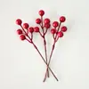 Fruta de la Fortuna Artificial Personalizada de 5 Cabezas con Bayas Rojas Decoración del Hogar Arreglo Floral Fábrica Venta al por Mayor Fruta Roja Navideña Suministro Transfronterizo