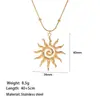 Set de joyería transfronterizo europeo y americano para mujer, con un diseño único de girasol, collar de acero de titanio dorado, aretes versátiles y accesorios para la mano, lujo ligero