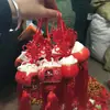 Festival de Año Nuevo Nudo Chino Flor de Durazno Gato Campana de Gato de Cerámica Borla Pez Pequeño Carrillón de Viento Decoración para Coche Colgante Mini