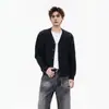 Cardigan Suéter Urso Mágico outono e inverno, um suéter de malha masculino retrô estilo coreano descontraído, perfeito para o dia a dia, em cores lisas e versátil para uso casual