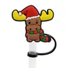 Tampa de palito de Natal personalizada transfronteiriça, capa de palito removível de silicone macio de desenho animado, plugue à prova de poeira, tampa de palito de silicone
