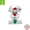 Prata Ziyun original Natal boneco de neve urso diy pulseira frisada árvore de Natal Europeia e Americana floco de neve s925 pingente de prata