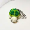 Llavero Creativo de Mini Tortuga Tejida a Crochet Lindo Colgante de Bolsa de Dibujos Animados Colgante para Coche Muñeca Terminada