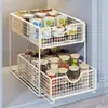 Estante de Almacenamiento Extraíble para Gabinete de Cocina, Capa Interior, Fregadero, Artefacto Multifuncional, Cesta Extraíble para Almacenamiento, Estante de Almacenamiento para Condimentos