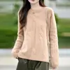 25 Años Otoño e Invierno Nuevo Punto de Lana Pura Cuello Redondo Manga Larga Mujer Trenzado Holgado Suéter Cálido Camisa Base Superior